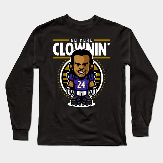 No More Clownin Long Sleeve T-Shirt by KDNJ